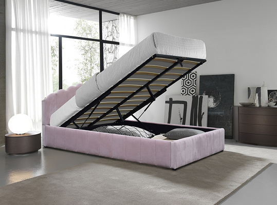 Platform Penyimpanan Profil Rendah Berumbai Tempat Tidur Bahan Kayu Lapis Kustom