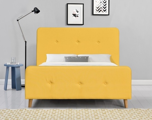 Skandinavia Modern Rangka Tempat Tidur Ukuran Queen Produsen Tempat Tidur Berlapis Kain