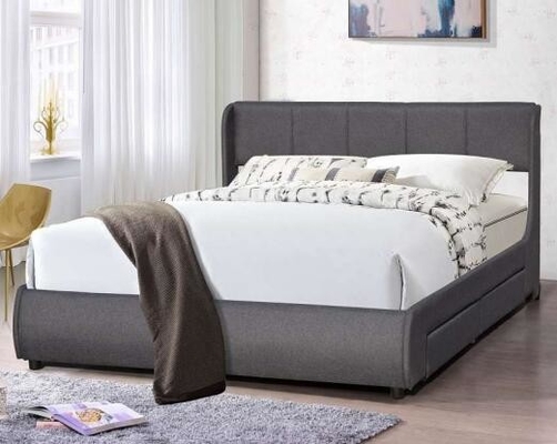 Ranjang Platform Berlapis Ukuran King Modern Tempat Tidur Headboard Nyaman