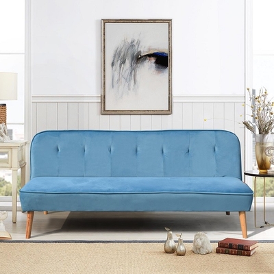 Katil Sofa Biru, Kursi Futon Modern, Sofa nyaman tanpa lengan