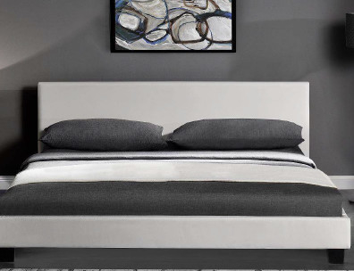 Tempat Tidur Platform Berlapis Gaya Eropa Kain Linen Coklat Muda