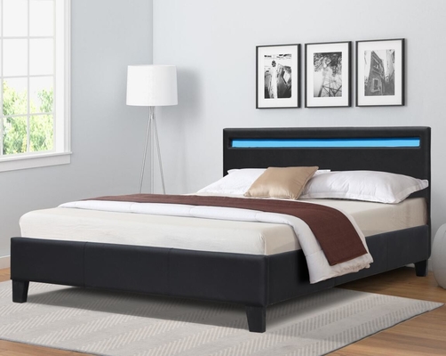 Double Size Kulit Led Katil Untuk Kamar Tidur Modern