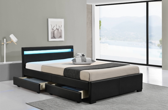 Tempat Tidur Led Pampled memiliki lampu LED untuk membantu Anda tidur dan berisi empat laci penyimpanan