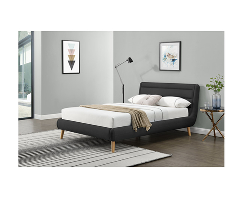 FSC OEM Black Linen Berlapis Penutup Kain Tempat Tidur Queen