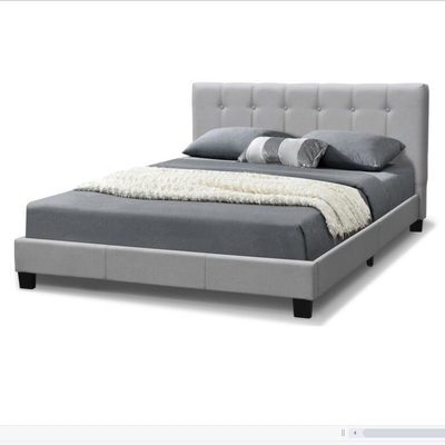 Kain Berumbai Queen Velvet Upholstered Bed Plywood Frame