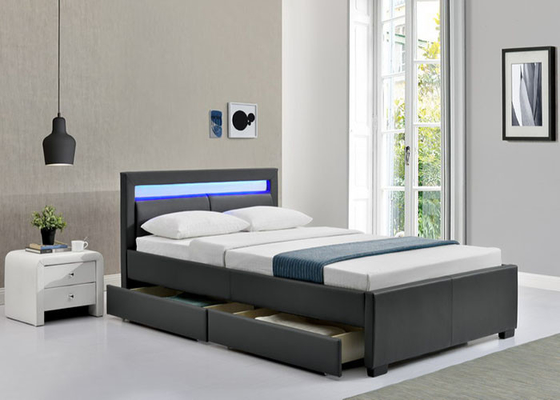 150x190cm Rangka Tempat Tidur Kayu Lapis Ukuran Raja Lemari Besar Berpakaian Platform Berlapis