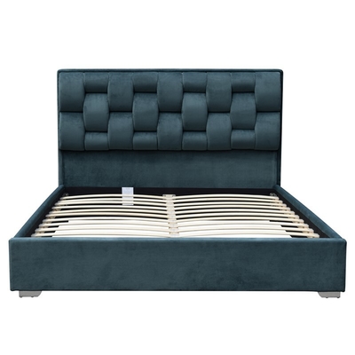 Bingkai Tempat Tidur Kain Beludru Ukuran Ganda Disesuaikan Dengan Headboard Tinggi Berumbai