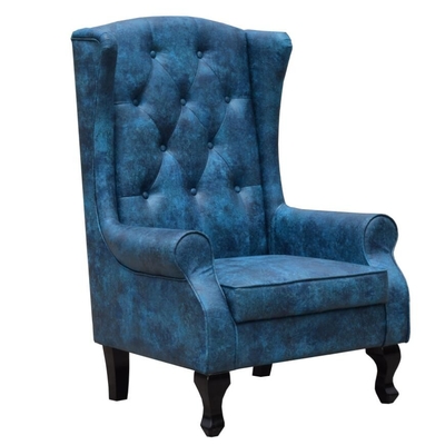Bak Kursi Aksen Wingback Tinggi Beludru Chesterfield Kursi Ruang Makan Ruang Tamu