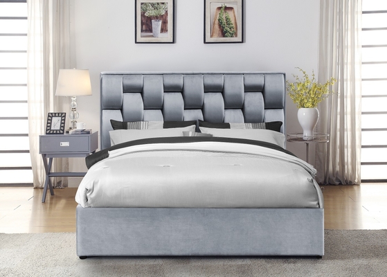 Fabric Twin Size Linen Upholstered Bedframe Dengan Gas Lift
