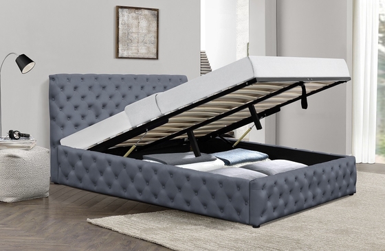 Platform OEM ODM Tempat Tidur Twin Berumbai Berlapis Dengan Penyimpanan