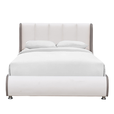 Rangka Tempat Tidur Berlapis Queen Size Headboard Tinggi Dengan Penyimpanan Siderails Telinga