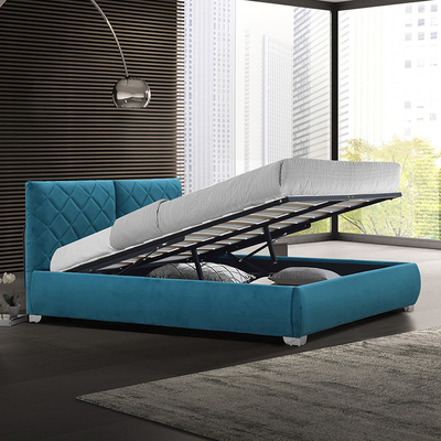 Opsional Warna Kain-Menghancurkan beludru Gas Lift Storage Ukuran penuh Tempat tidur nyaman untuk tidur CE