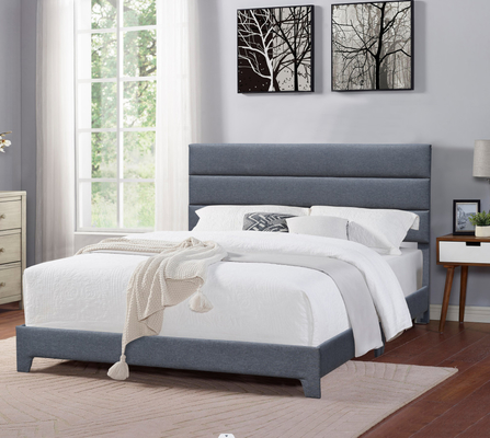 Tempat Tidur Platform Berlapis Ukuran Queen Modern dengan Headboard Tinggi yang Dapat Disesuaikan