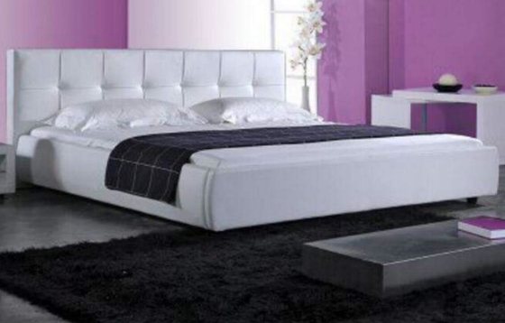 Bingkai tempat tidur kain linen kayu lapis modern berlapis tempat tidur ukuran raja Perabotan Rumah