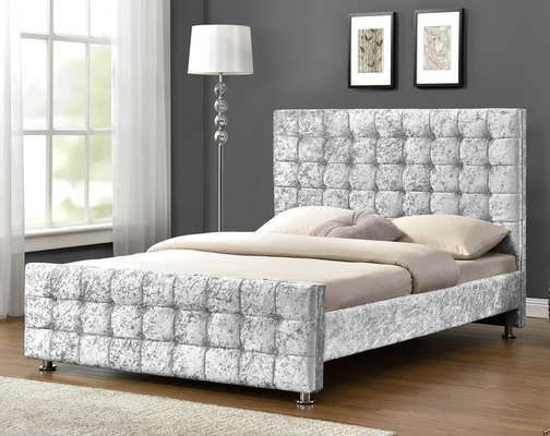 Tempat Tidur Kain Berlapis Kayu Lapis Dengan Headboard / Footboard Bentuk Kubus