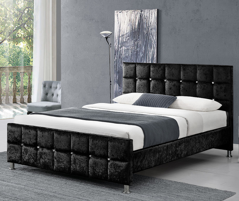 Tempat Tidur Kain Berlapis Kayu Lapis Dengan Headboard / Footboard Bentuk Kubus