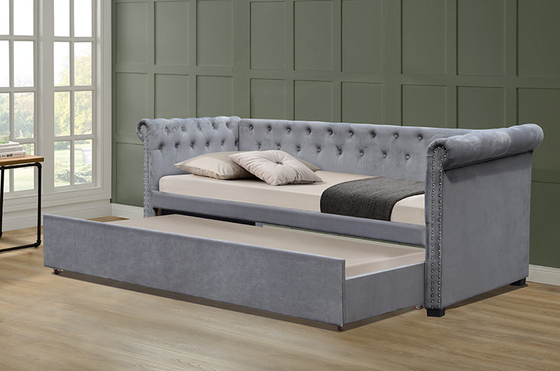 SUNNY European Upholstered Trundle Daybed Single 90 X 190Cm Bahan Kayu Lapis