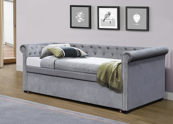 SUNNY European Upholstered Trundle Daybed Single 90 X 190Cm Bahan Kayu Lapis