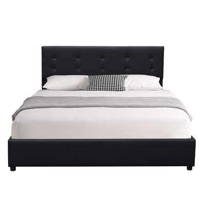 California King Size Wood Upholstered Headboard Bed Frame Berumbai Dengan Empat Laci Penyimpanan