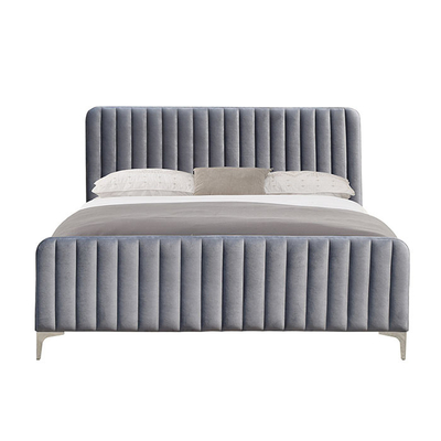 Tempat Tidur Platform Kayu Berlapis Modern 160x200cm Warna Abu-abu Ukuran King