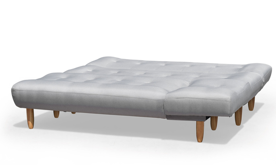 Tempat Tidur Sofa Futon Lipat Berbentuk L Poliester Abu-abu Gelap Berlapis Modern Convertible
