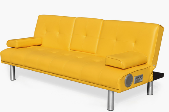 Futon Lounger Sofa Konvertibel Modern Kulit Imitasi Sofa Futon 3 Seater