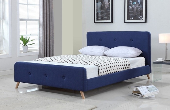 Skandinavia Modern Rangka Tempat Tidur Ukuran Queen Produsen Tempat Tidur Berlapis Kain