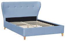 Rangka Tempat Tidur Berlapis Kain Kayu Lapis Desain Sederhana Warna Biru Modern