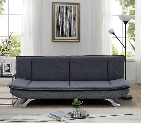 Kain Abu-abu Tua Tempat Tidur Sofa 3 Seater Dengan Kaki Chrome 100 Potongan MOQ