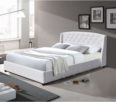 Tempat Tidur Penyimpanan Kulit Imitasi Sectional Modern Ukuran Ganda Dengan Laci