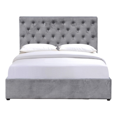 Tempat Tidur Penyimpanan Angkat Rangka Tempat Tidur Berlapis Linen Ukuran Penuh dengan Penyimpanan Hidraulik