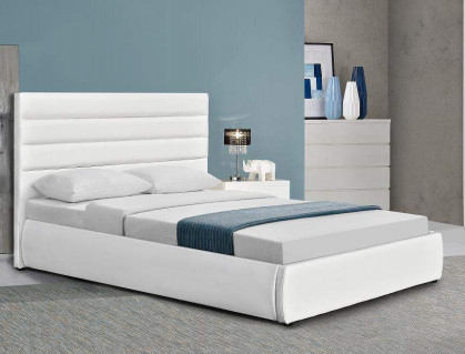 Tempat Tidur Platform Berlapis Modern Dengan Headboard Putih 50pcs MOQ
