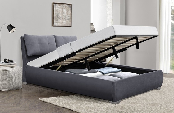 Penyimpanan Lift Gas Rangka Tempat Tidur Berlapis King Size Dark Green Velvet Wholesale