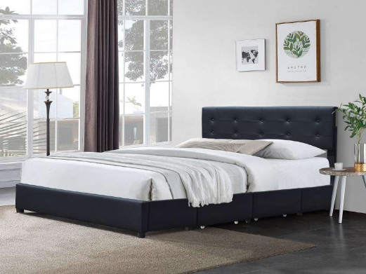 Rangka Tempat Tidur Penyimpanan Kulit PU Modern Dengan Laci Geser Tersembunyi