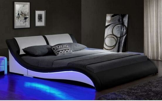 Desain Ergonomi Tempat Tidur Berlapis LED Produsen Tempat Tidur Remote Cotrol Grosir