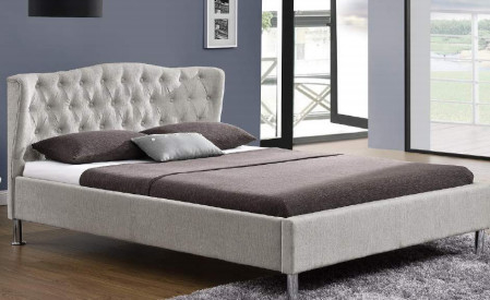 SGS OEM Rangka Tempat Tidur Platform Kayu Lapis Tempat Tidur Ukuran King Modern Abu-abu