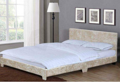 King Size Fabric Velvet Microfiber Modern Wood Bed Frame Button tufting