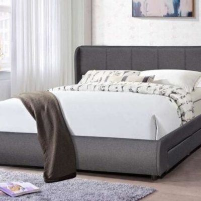 Ranjang Platform Berlapis Ukuran King Modern Tempat Tidur Headboard Nyaman