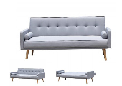 Tempat Tidur Sofa Kain Abu-abu Modern Posisi Berbaring Lipat Gaya Eropa