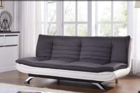 Kain Arang Kulit Imitasi Putih Tempat Tidur Sofa Berumbai 3 Seater Dengan Kaki Chrome