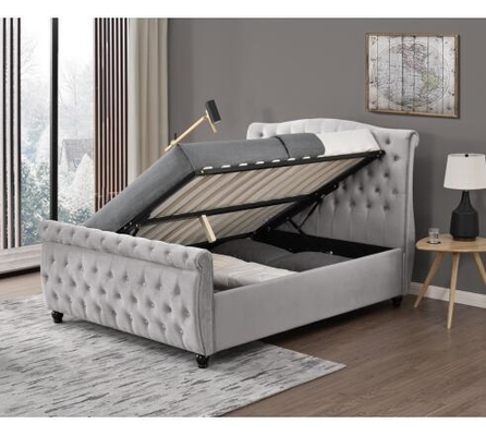 Rangka Tempat Tidur Berlapis Mewah Gaya Modern Tampilan Elegan