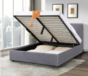 Desain modern Kain Linen King Size Storage Tufted Bed Frame BSCI