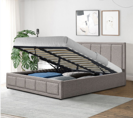 Ganda Ukuran 4ft6 Berlapis Bingkai Tempat Tidur Modern Headboard Mengangkat Penyimpanan