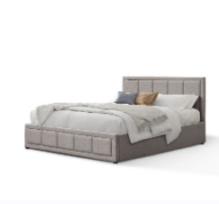 Ganda Ukuran 4ft6 Berlapis Bingkai Tempat Tidur Modern Headboard Mengangkat Penyimpanan