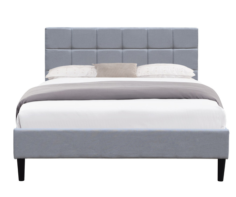 Rangka Tempat Tidur Platform Berlapis Twin / Full / Queen Dengan Headboard Kain Bilah Kayu