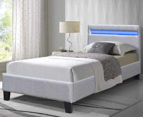 Tempat Tidur Berlapis Kain Linen Ukuran Tunggal Dengan Lampu CE / BSCI