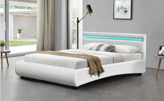 Rangka Tempat Tidur Berlapis Led Elegan Variasi Warna Dapat Disesuaikan