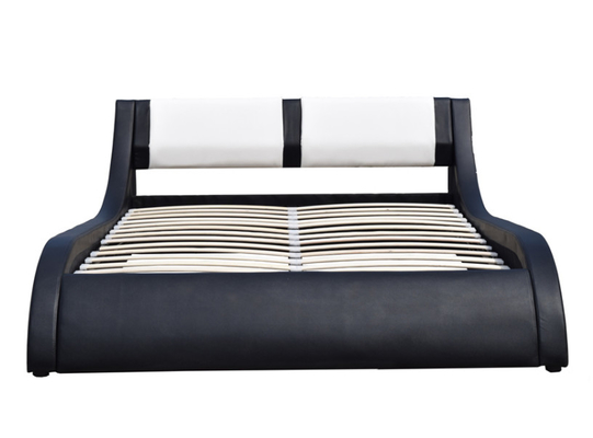 Putih Dan Hitam Oem Double Bed Gas Lift Frame Kulit Palsu Bsci