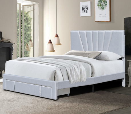 80 X 60 Inci Papan Tempat Tidur yang Dipasangkan Ukuran Ratu Linen Kain Laci Di Footboard