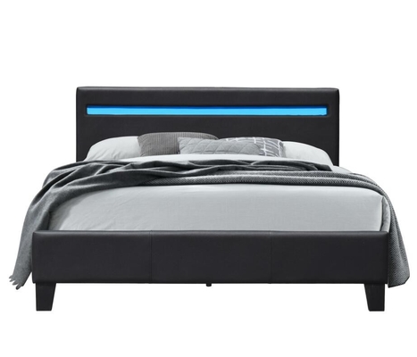 Double Size Kulit Led Katil Untuk Kamar Tidur Modern